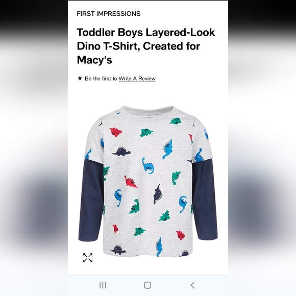 Baby Boys Layered-Look Dino T-Shirt - Picture 1 of 5